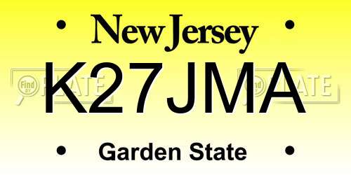 K27JMA New Jersey License Plate