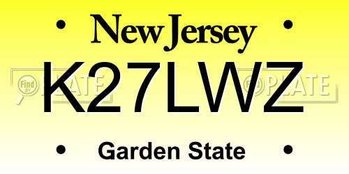 K27LWZ New Jersey License Plate