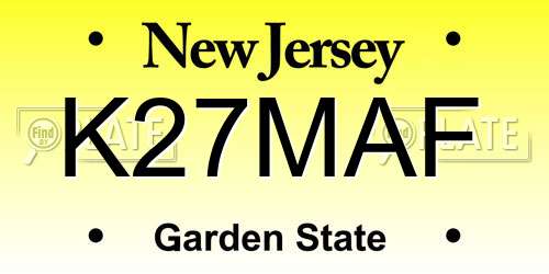 K27MAF New Jersey License Plate