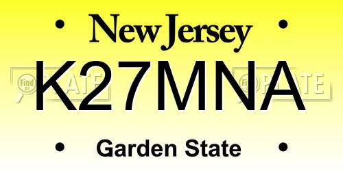 K27MNA New Jersey License Plate