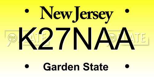 K27NAA New Jersey License Plate