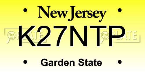 K27NTP New Jersey License Plate