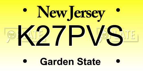K27PVS New Jersey License Plate