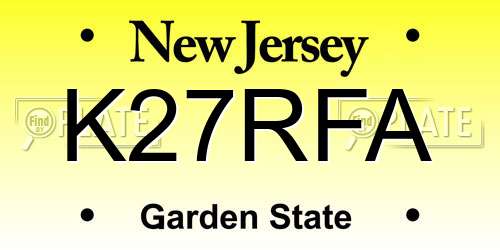 K27RFA New Jersey License Plate