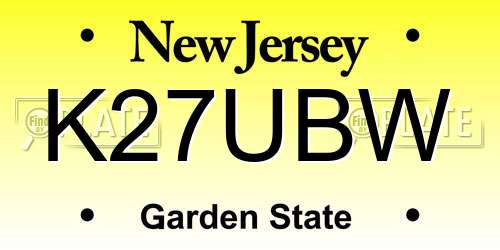 K27UBW New Jersey License Plate