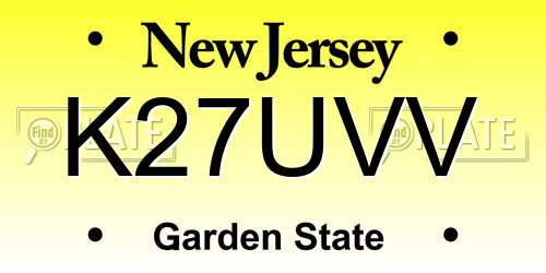 K27UVV New Jersey License Plate