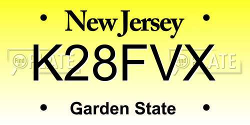 K28FVX New Jersey License Plate