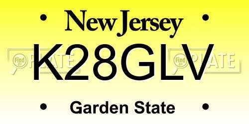 K28GLV New Jersey License Plate