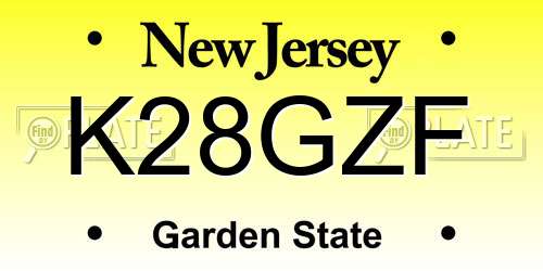 K28GZF New Jersey License Plate