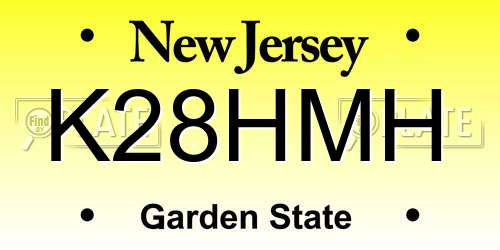 K28HMH New Jersey License Plate