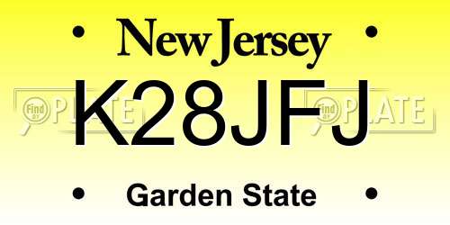 K28JFJ New Jersey License Plate
