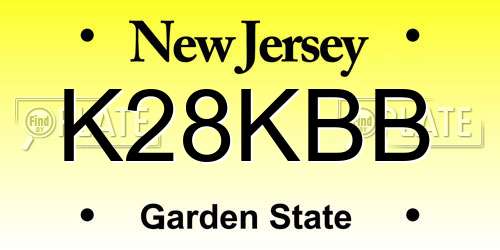 K28KBB New Jersey License Plate