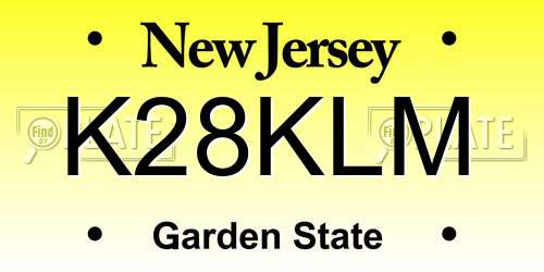 K28KLM New Jersey License Plate