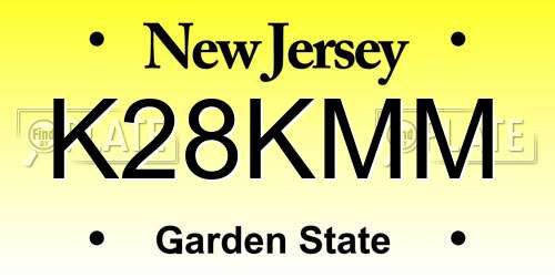 K28KMM New Jersey License Plate