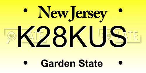 K28KUS New Jersey License Plate