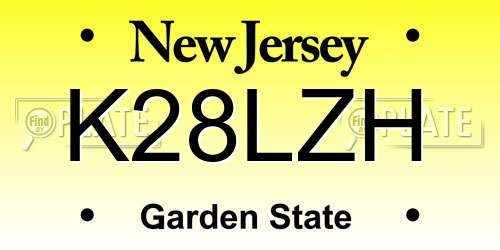 K28LZH New Jersey License Plate