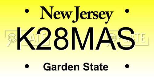 K28MAS New Jersey License Plate