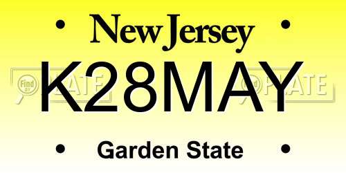 K28MAY New Jersey License Plate