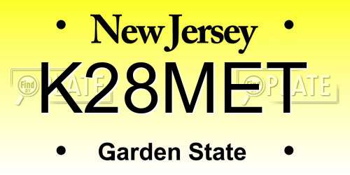 K28MET New Jersey License Plate