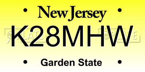 K28MHW New Jersey License Plate