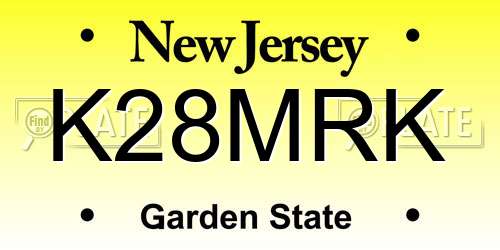 K28MRK New Jersey License Plate