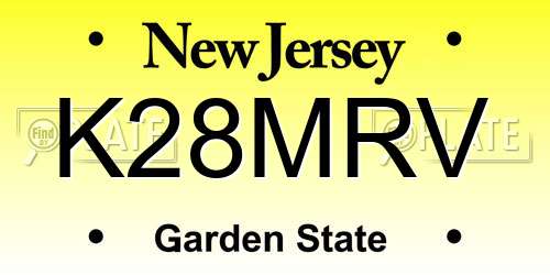 K28MRV New Jersey License Plate