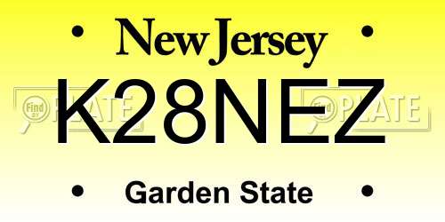 K28NEZ New Jersey License Plate