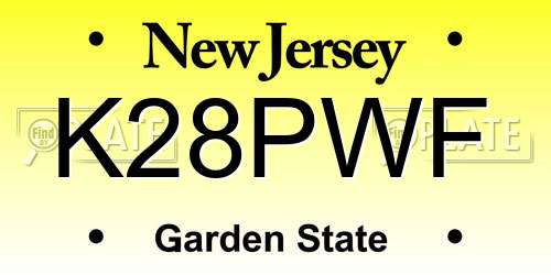 K28PWF New Jersey License Plate