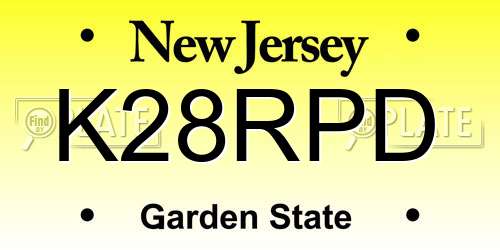 K28RPD New Jersey License Plate