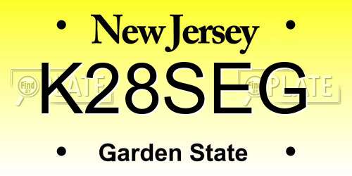 K28SEG New Jersey License Plate