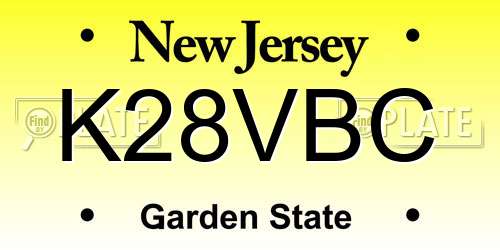 K28VBC New Jersey License Plate