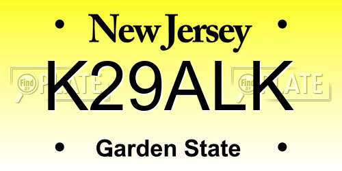 K29ALK New Jersey License Plate
