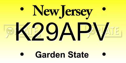 K29APV New Jersey License Plate