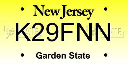 K29FNN New Jersey License Plate