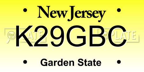 K29GBC New Jersey License Plate