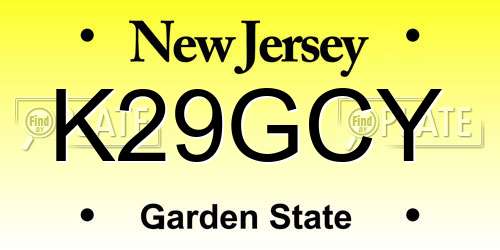 K29GCY New Jersey License Plate