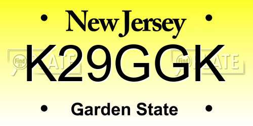 K29GGK New Jersey License Plate