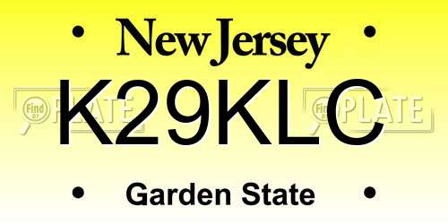K29KLC New Jersey License Plate