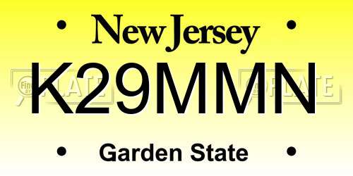 K29MMN New Jersey License Plate
