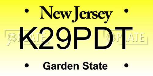 K29PDT New Jersey License Plate