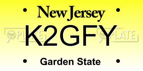 K2GFY New Jersey License Plate