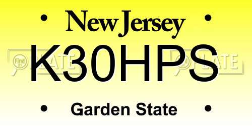 K30HPS New Jersey License Plate
