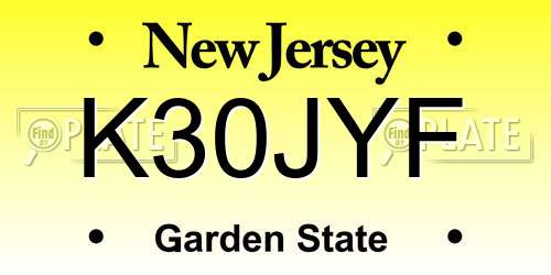K30JYF New Jersey License Plate