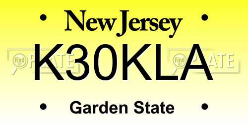 K30KLA New Jersey License Plate