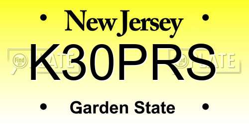 K30PRS New Jersey License Plate