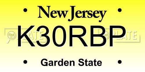 K30RBP New Jersey License Plate