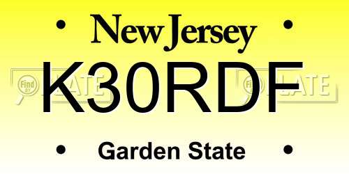 K30RDF New Jersey License Plate