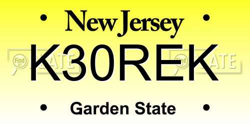 K30REK New Jersey License Plate