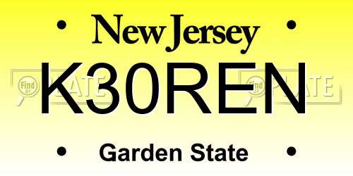 K30REN New Jersey License Plate