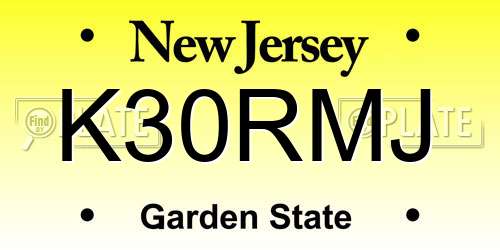 K30RMJ New Jersey License Plate
